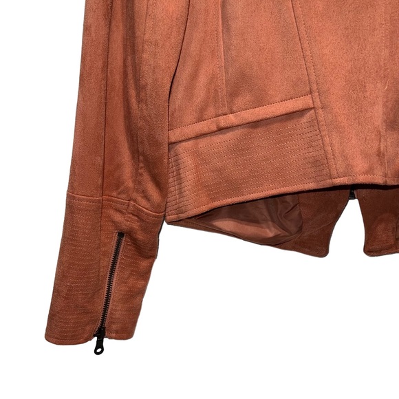 Robert Rodriguez peach faux suede moto jacket size medium - Picture 7 of 14